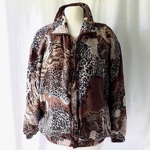 *VINTAGE* Tiger & Animal Print Silk Jacket from FuDa